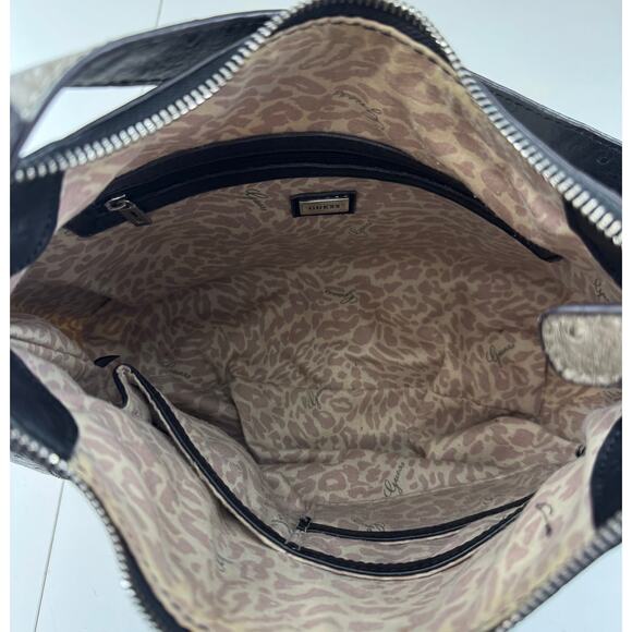 VTG Guess Handbag Y2K Chunky Studded Metal Buckle 
Leather Brown  2000s - Picture 6 of 8